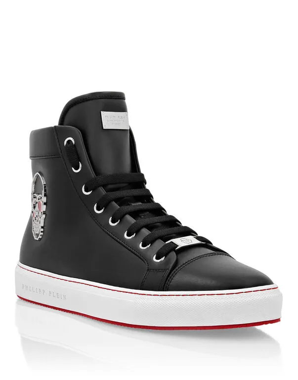 Logo Details High-Top Casual Sneakers
