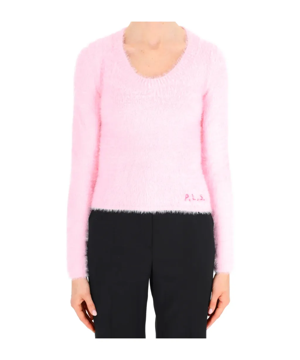 Logo-Embroidered U-Neck Jumper