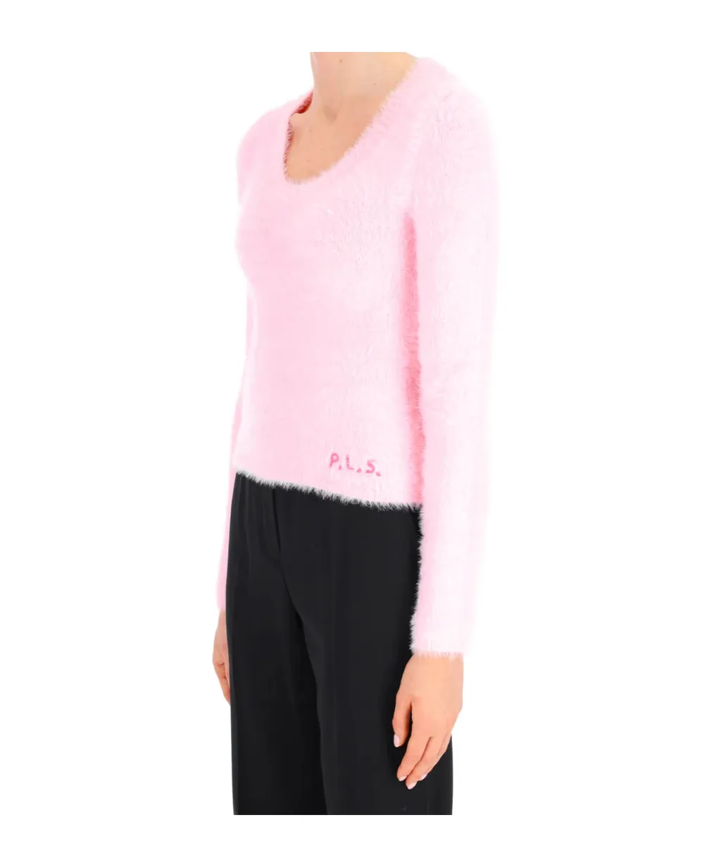 Logo-Embroidered U-Neck Jumper