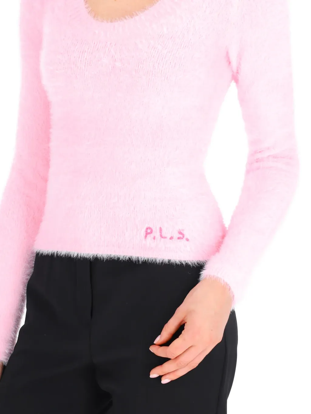 Logo-Embroidered U-Neck Jumper