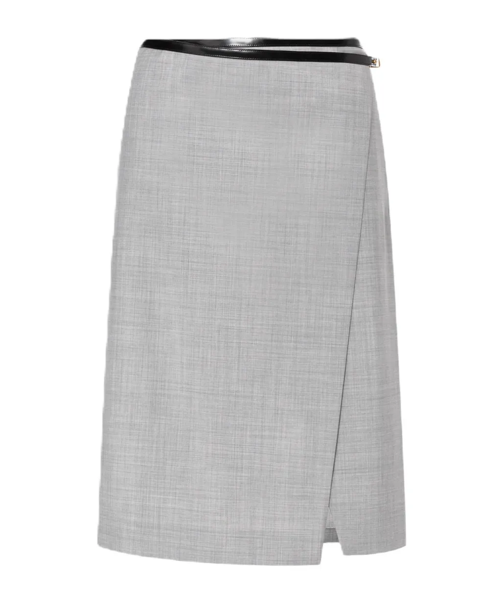 Belted Asymmetric Mini Skirt