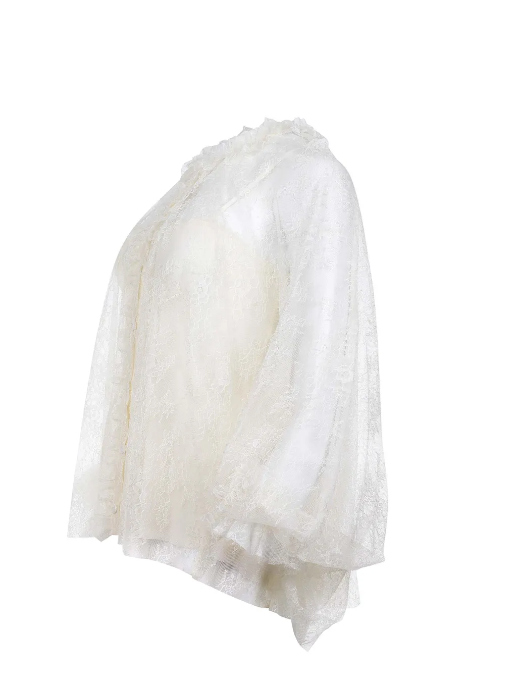 Ruffle Detailed Lace Blouse