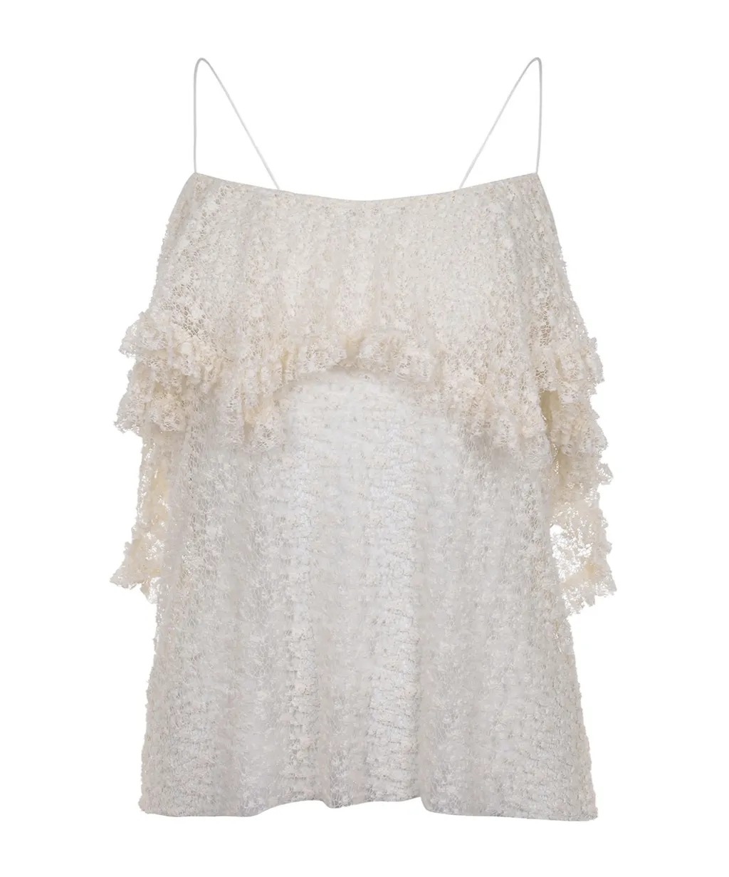 Lace Top With Ruffles