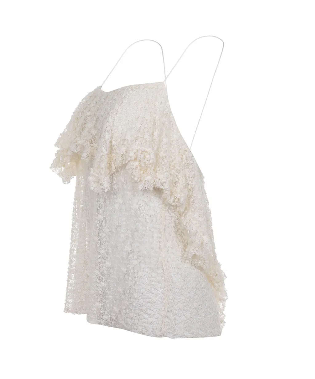 Lace Top With Ruffles