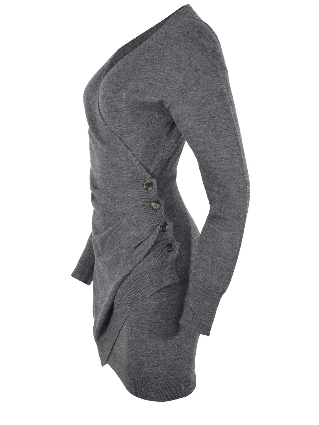 Long-Sleeved V-Neck Dress