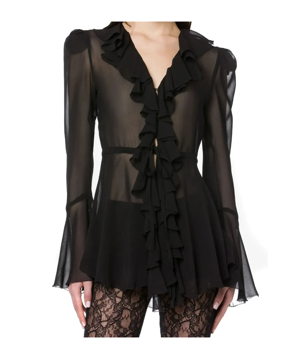 Ruffled Georgette Shirt
