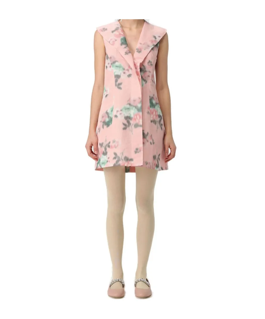 Floral Taffeta Mini Dress
