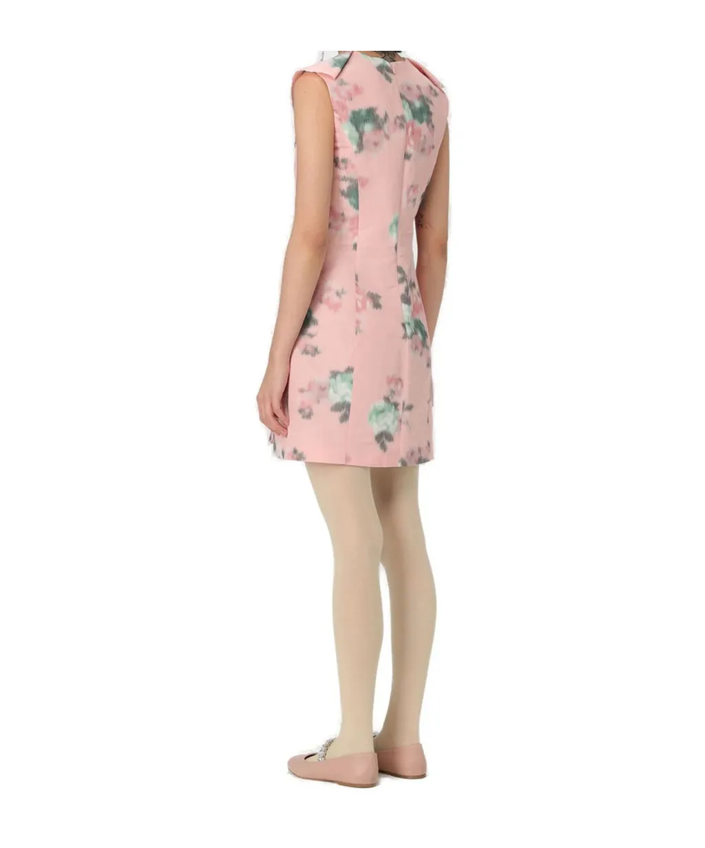 Floral Taffeta Mini Dress