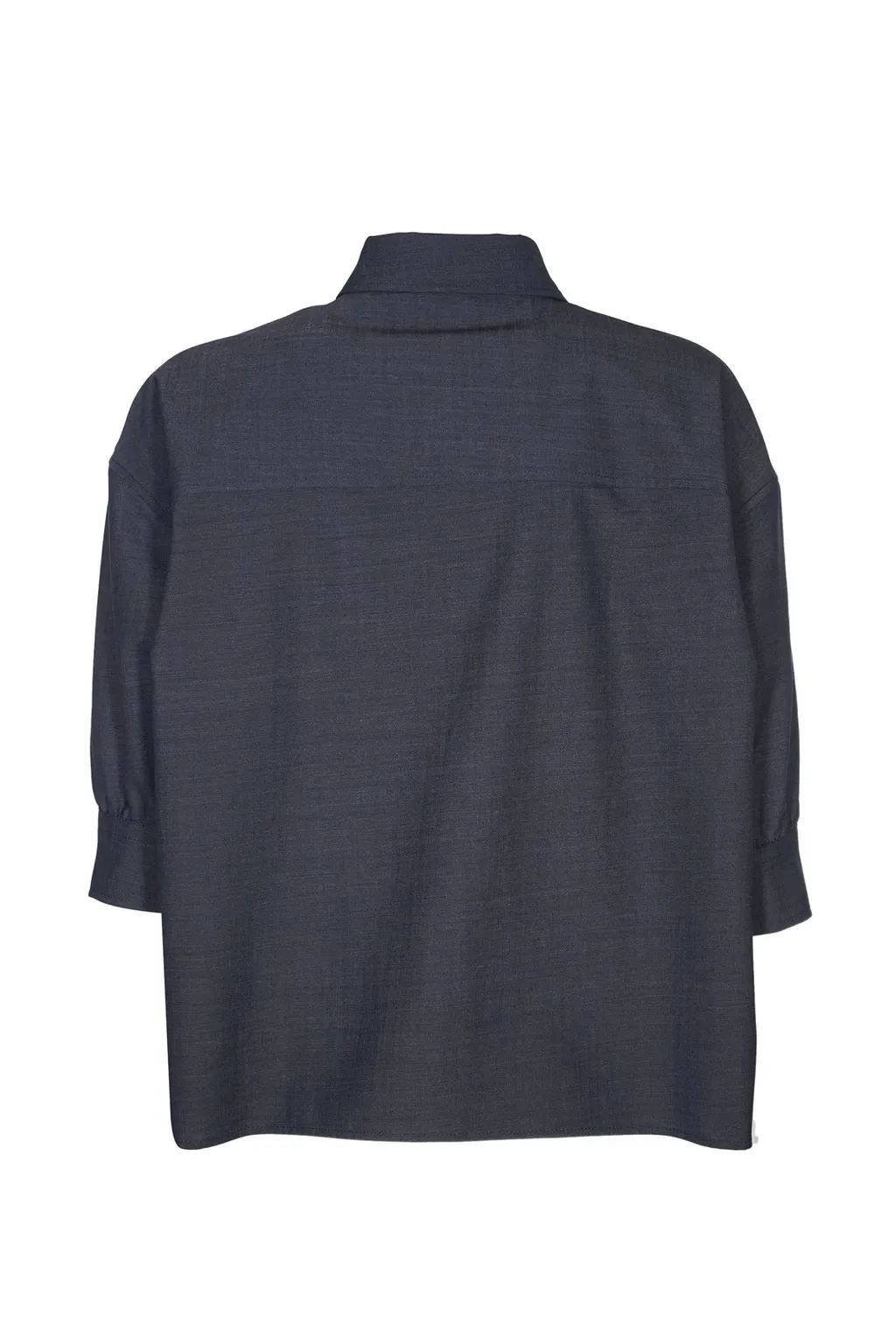 Straight Hem Puff-Sleeved Shirt