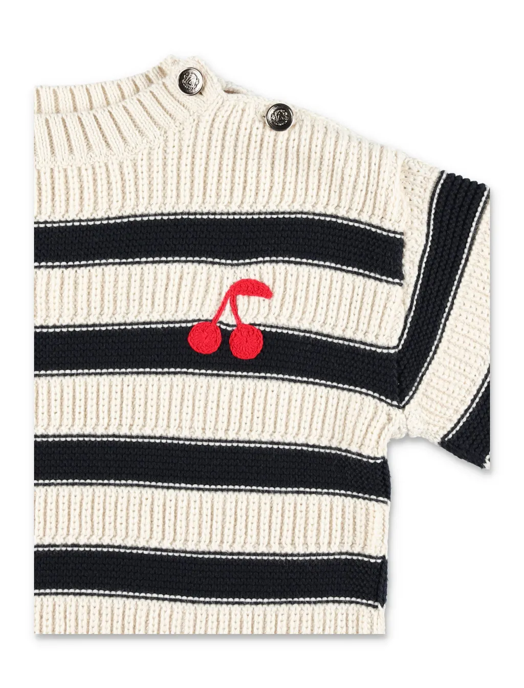 Cherry Embroidered Striped Jumper