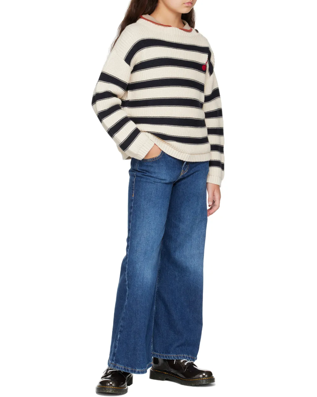 Cherry Embroidered Striped Jumper