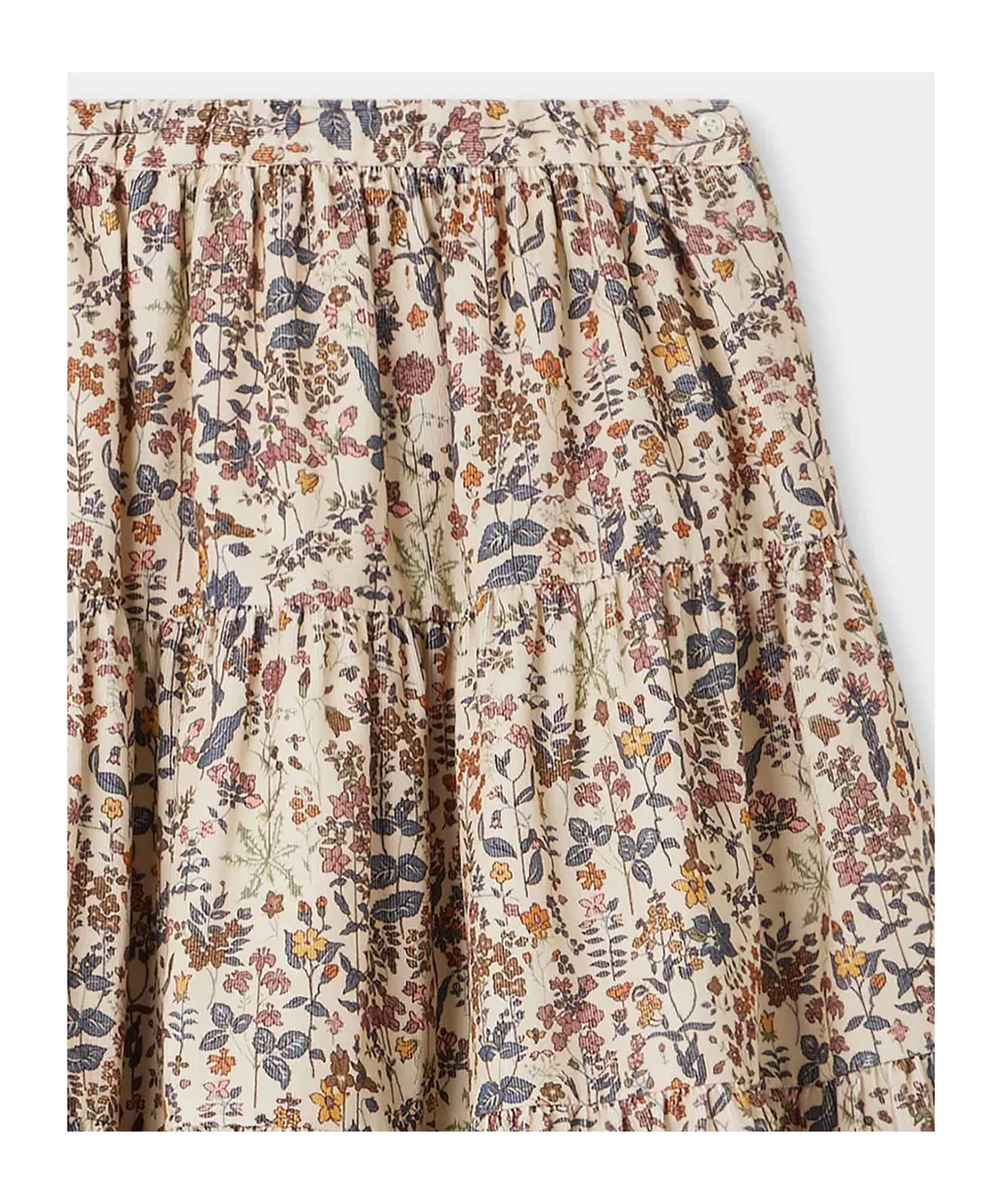 Lise Floral-Printed Flared Skirt