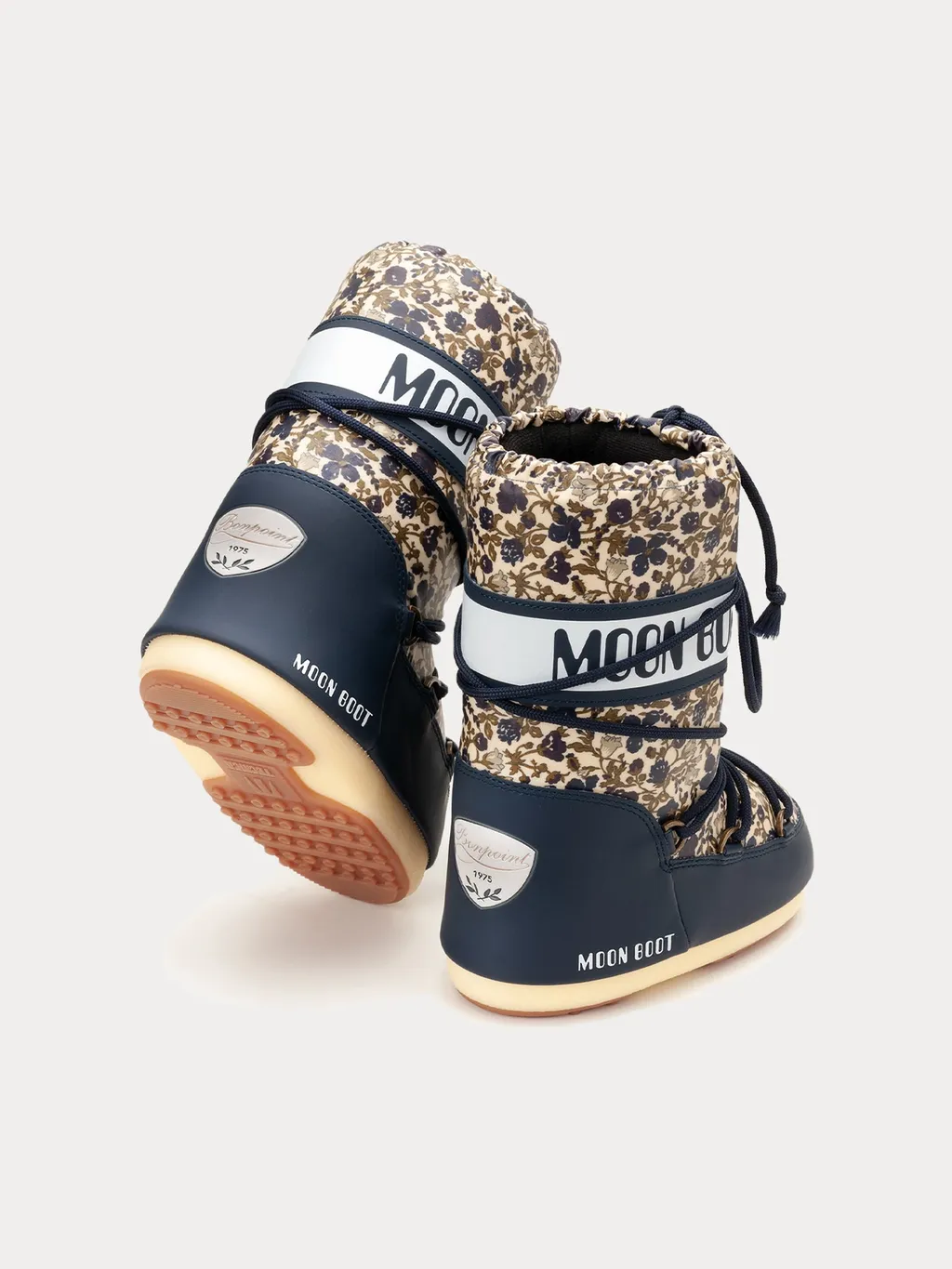 Kids Icon Floral-Printed Lace-Up Snow Boots