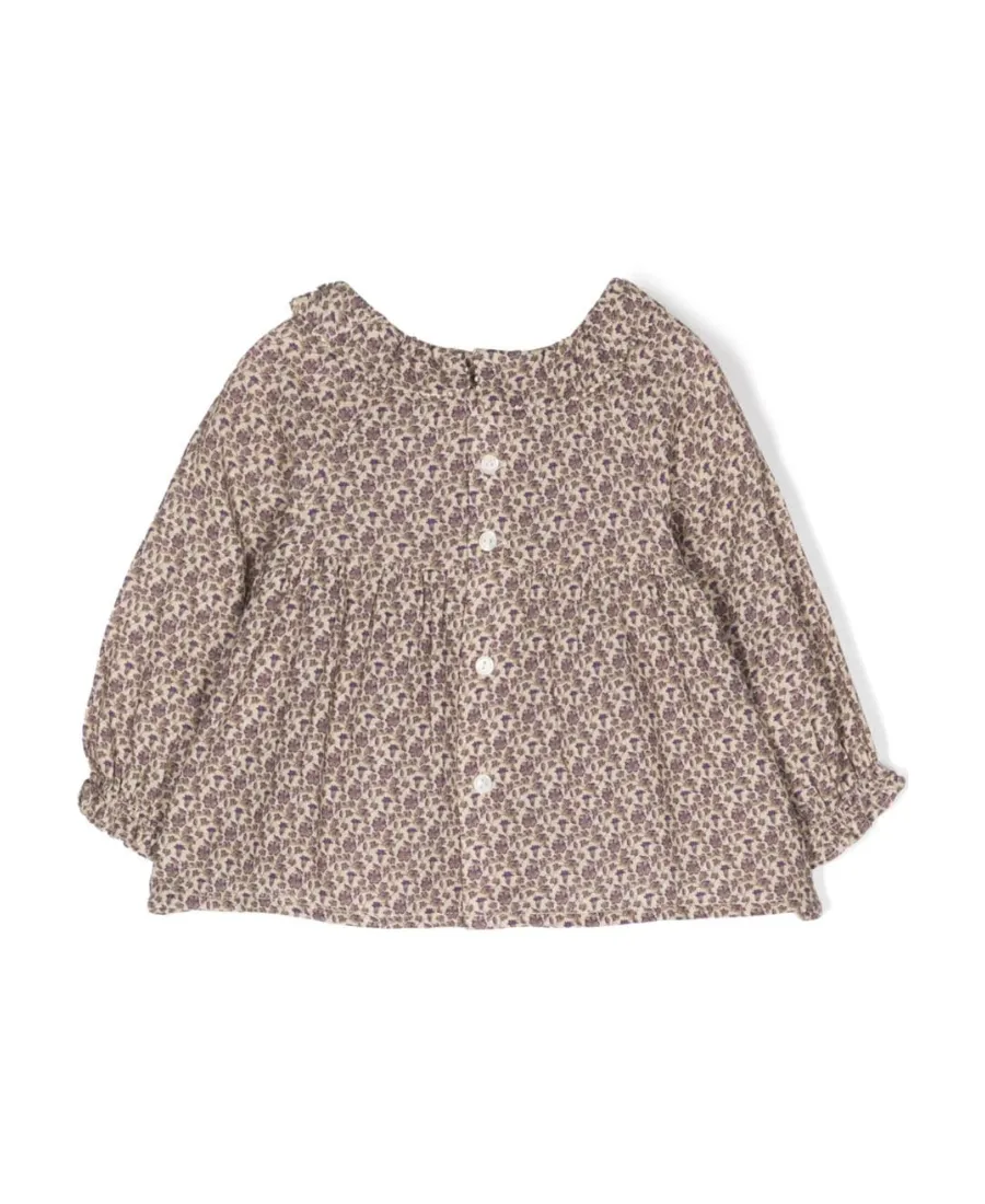 Round-Neck Long-Sleeved Blouse