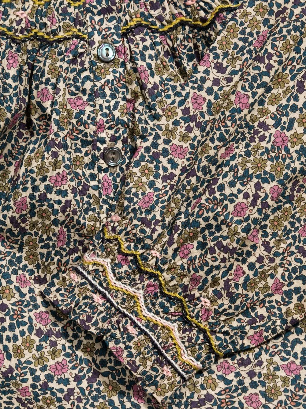 Floral-Print Wide-Sleeved Blouse