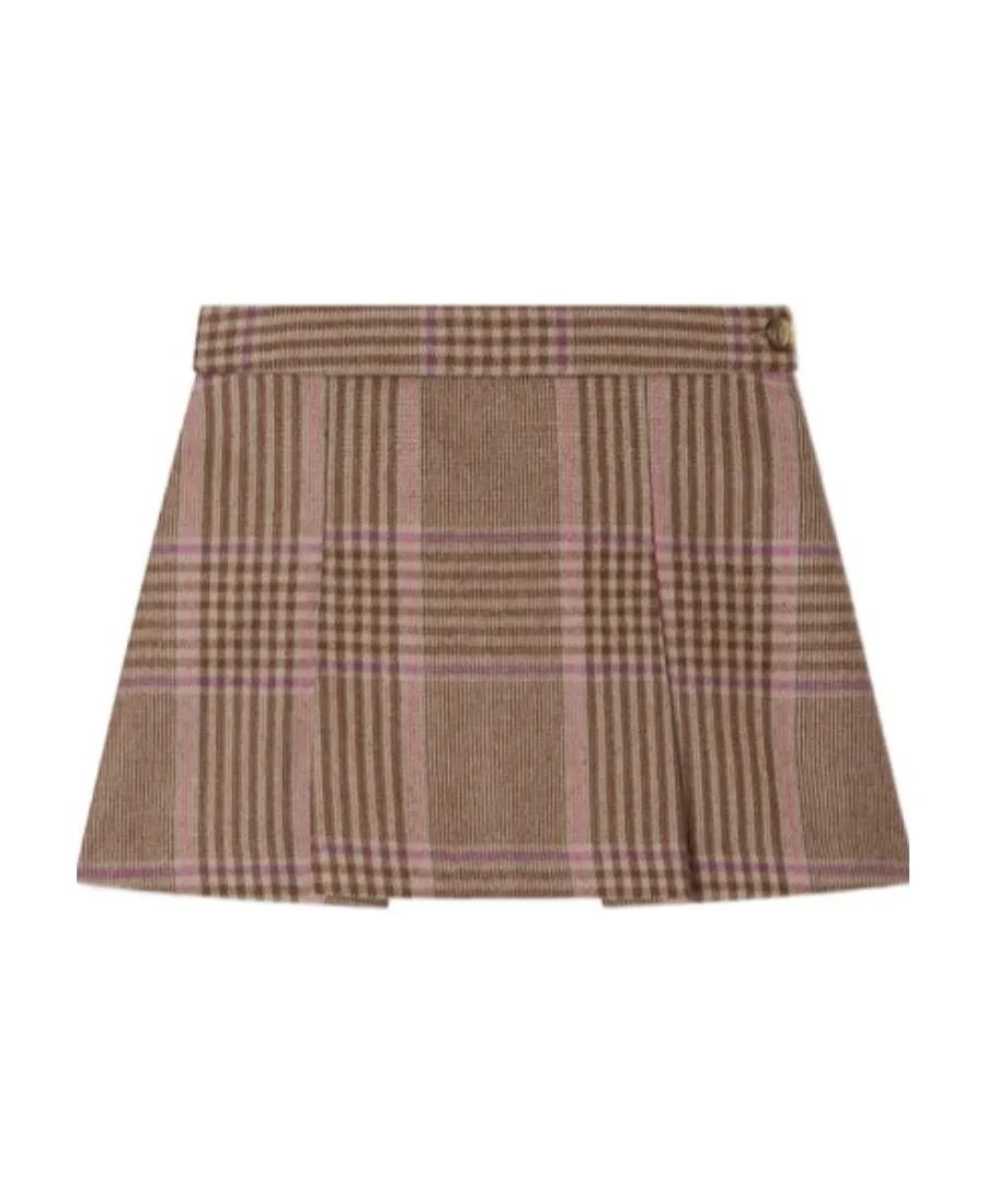 Tutti Check-Printed Flared Skirt
