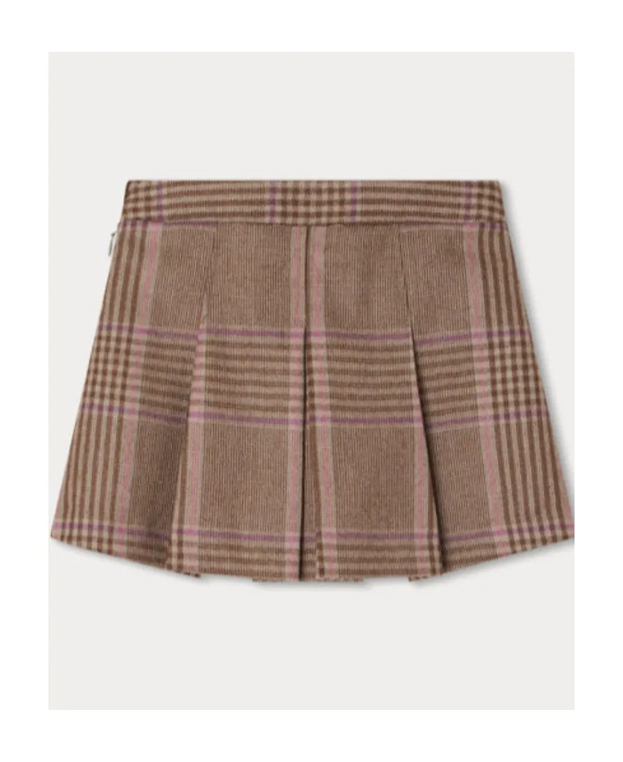 Tutti Check-Printed Flared Skirt