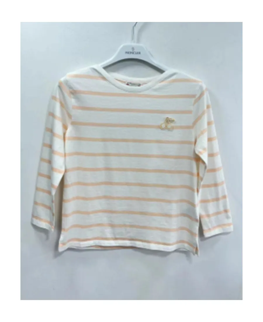 Embroidered-Cherry Striped Top
