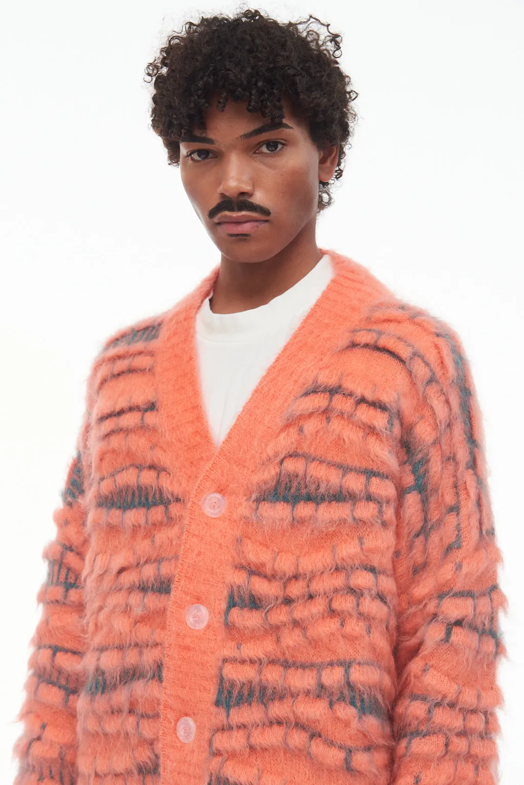 3D Mohair Cardigan Sweater