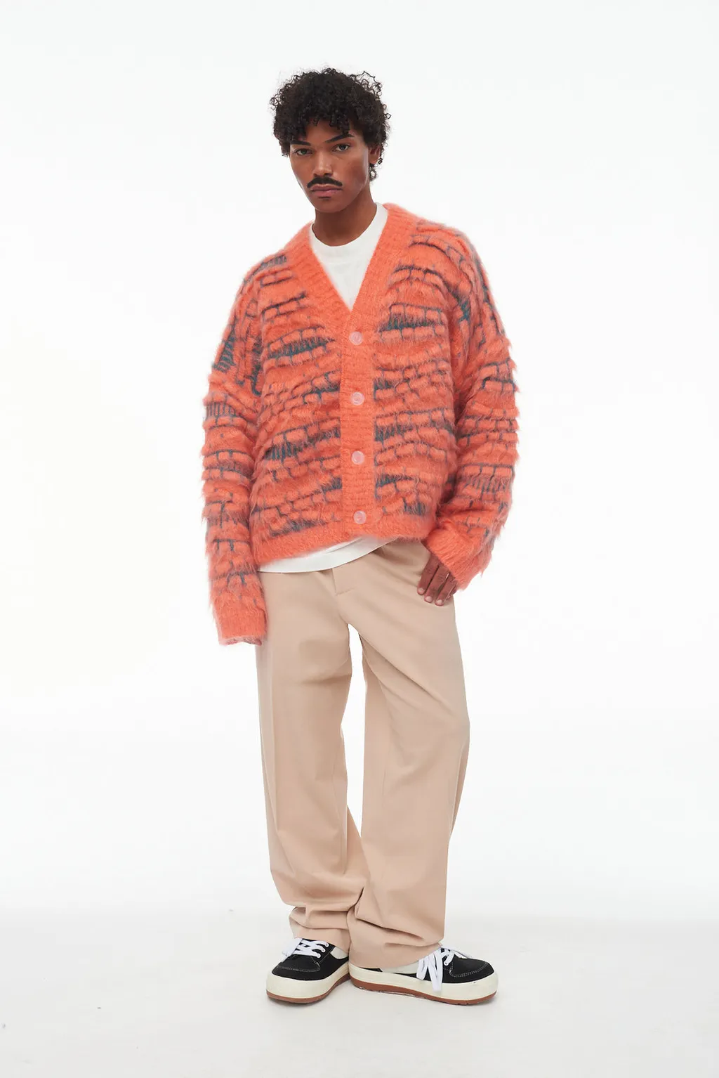 3D Mohair Cardigan Sweater