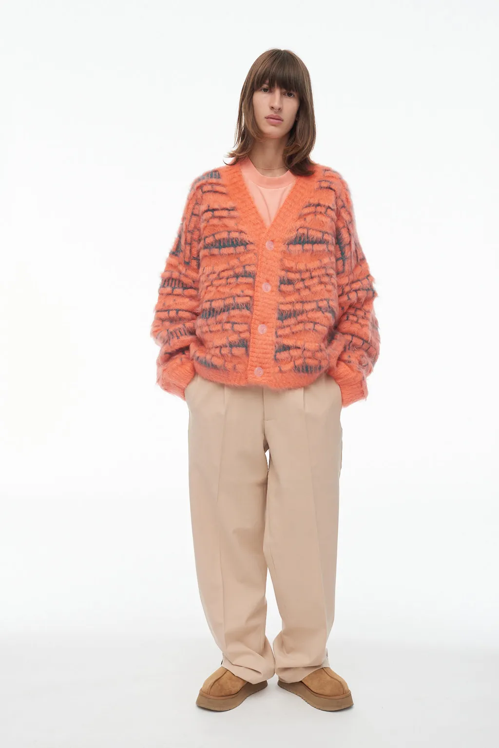 3D Mohair Cardigan Sweater