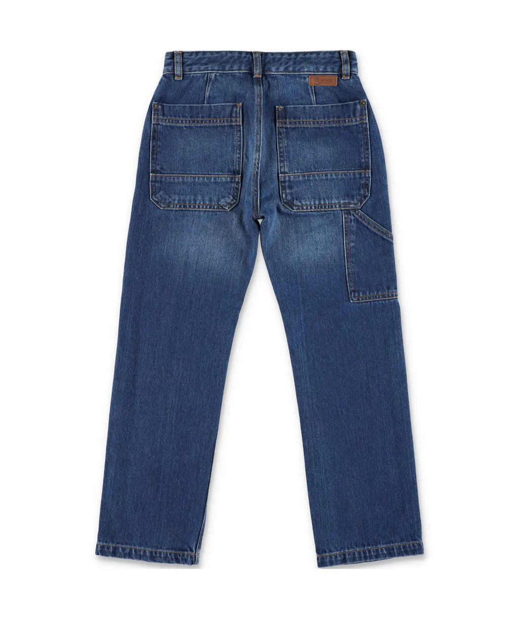Gael Straight-Leg Logo Patch Jeans