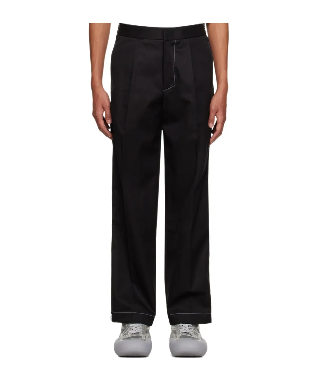 Pleated Straight-Leg Trousers