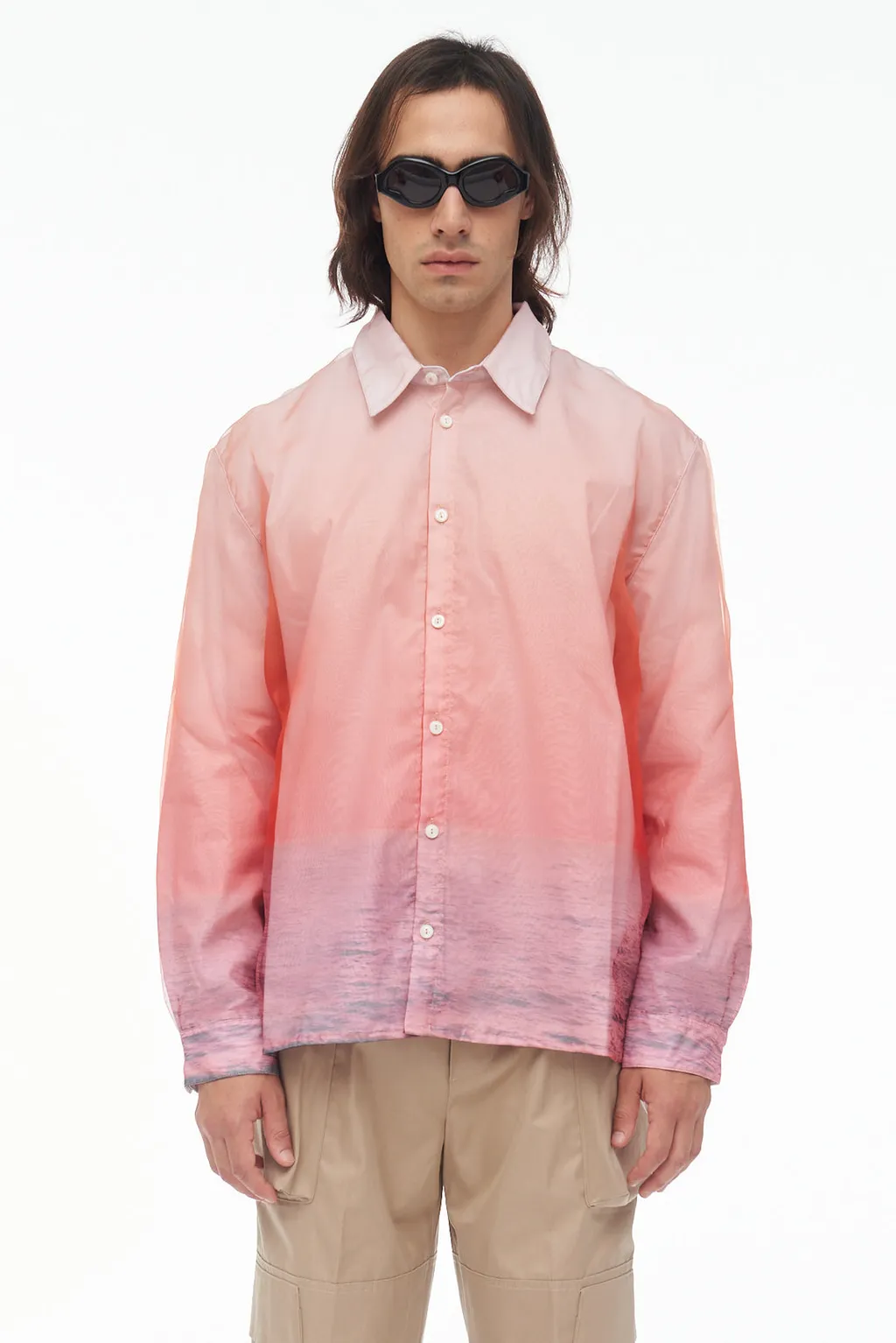 Gradient-Effect Cotton Shirt