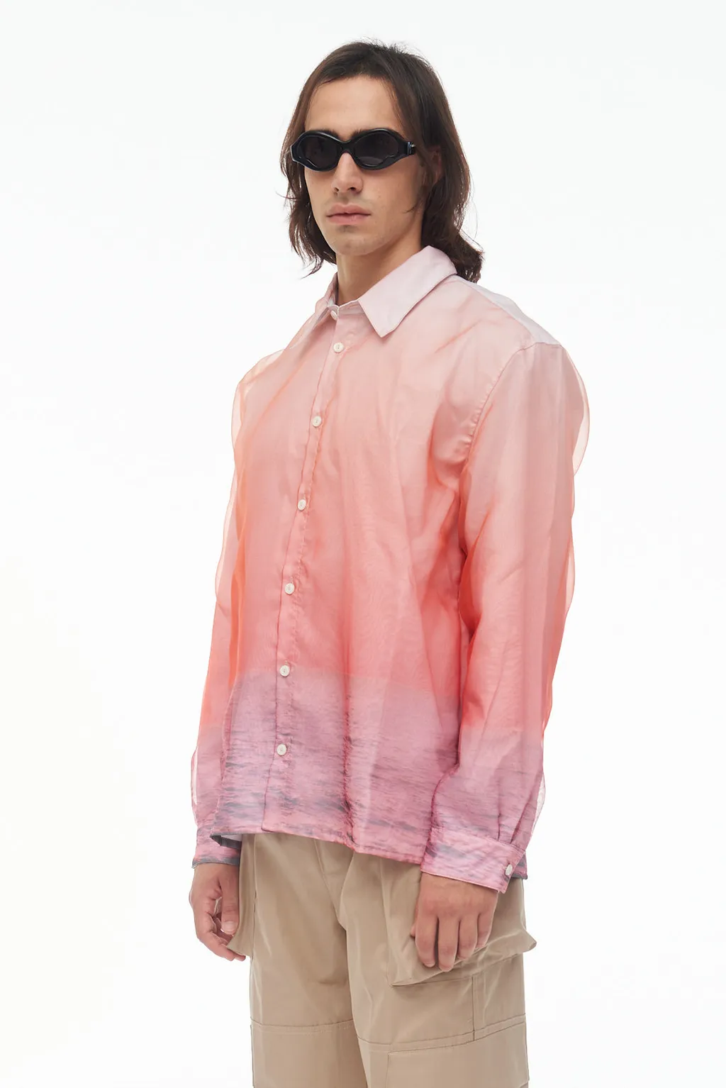Gradient-Effect Cotton Shirt