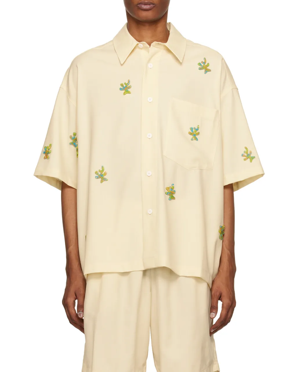 Appliqué-Detailing Virgin Wool Shirt