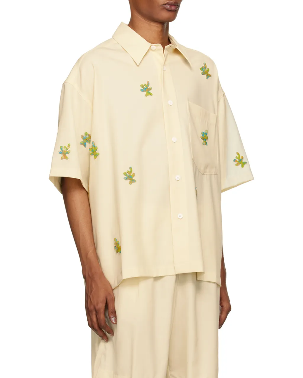 Appliqué-Detailing Virgin Wool Shirt