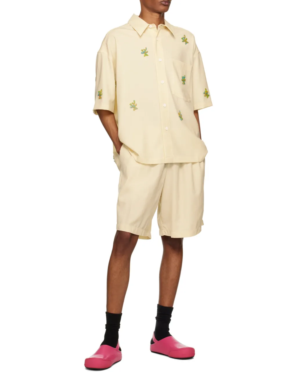 Appliqué-Detailing Virgin Wool Shirt