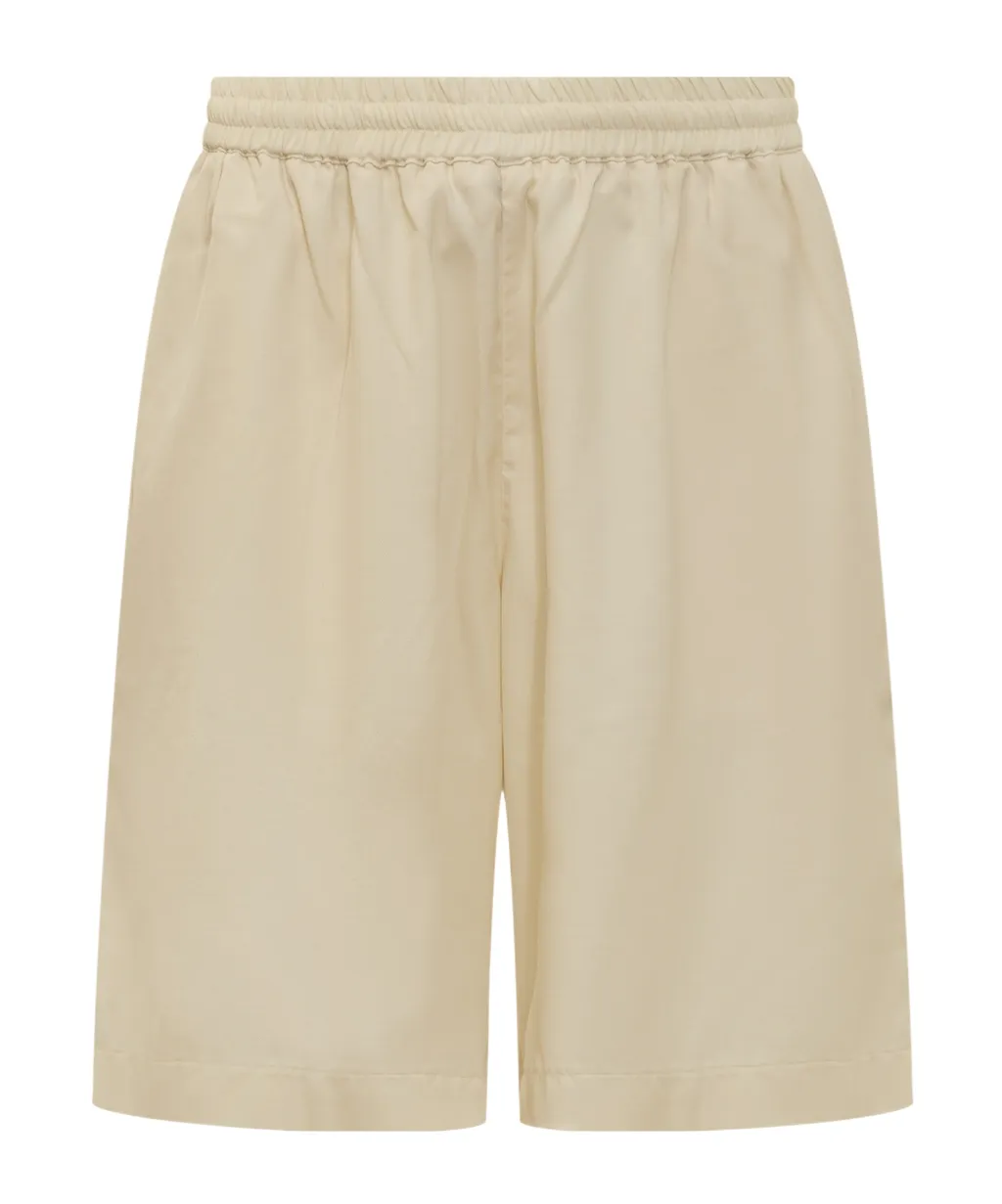Elasticated-Waistband Knee-Length Bermuda Shorts