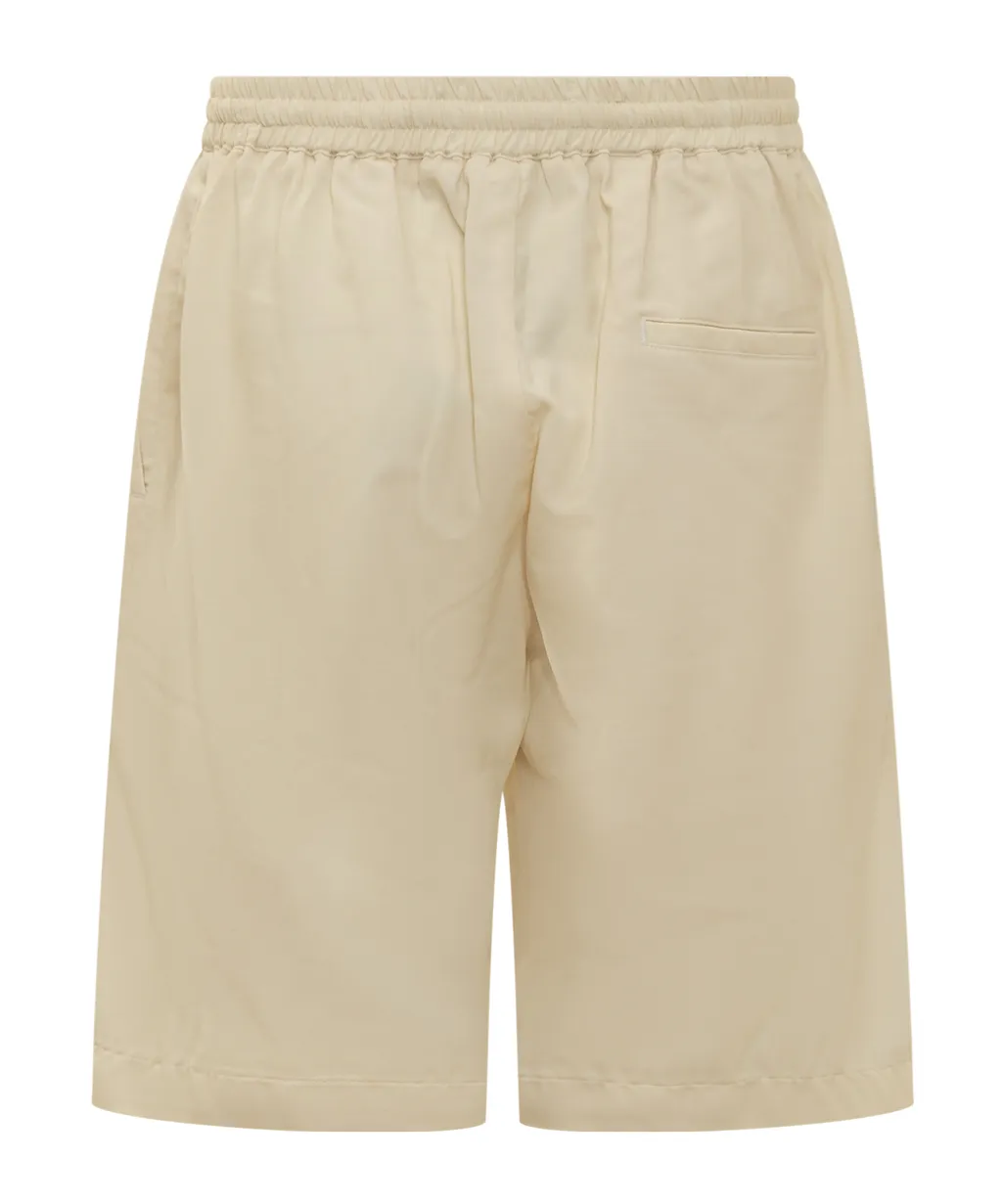 Elasticated-Waistband Knee-Length Bermuda Shorts