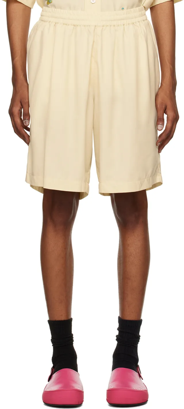 Elasticated-Waistband Knee-Length Bermuda Shorts