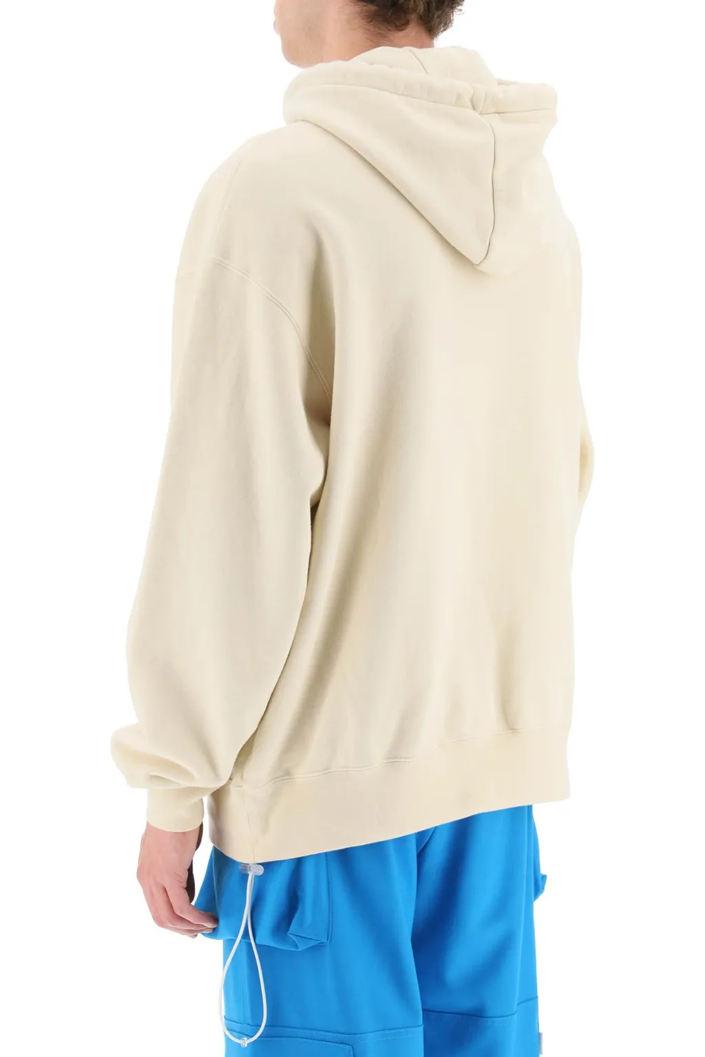 Slogan-Printed Drawstring Hoodie