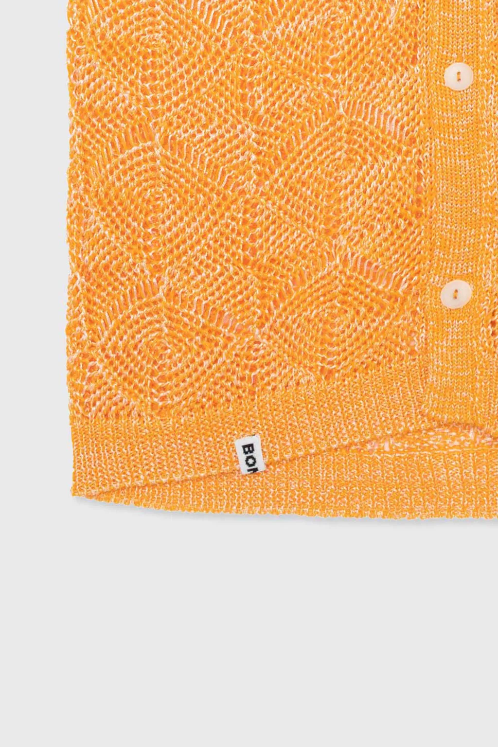 Open-Knit Short-Sleeve Cardigan