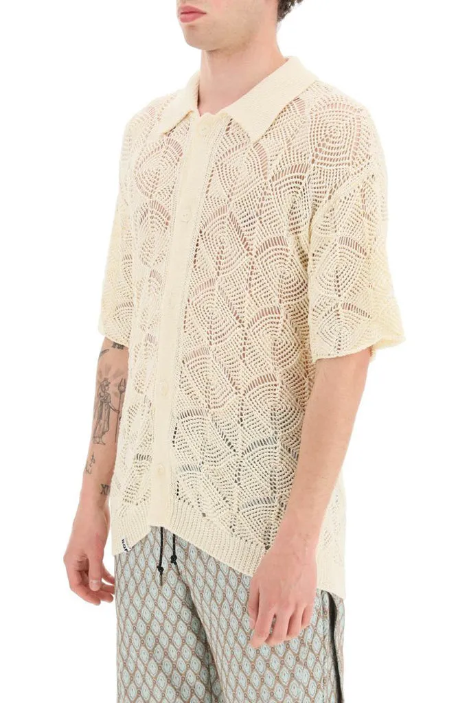 Short-Sleeved Buttoned Knitted Cardigan