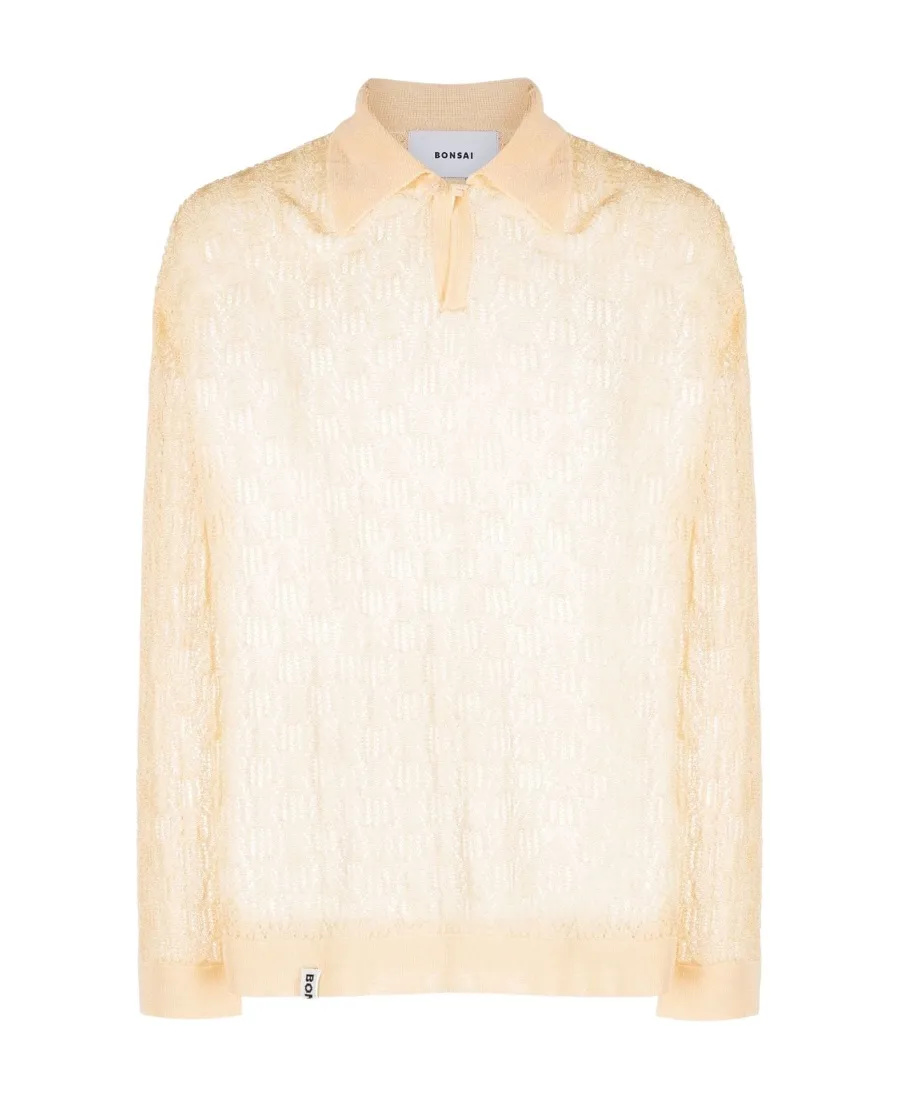 Open-Knit Polo Shirt