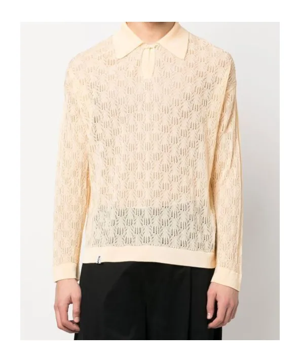 Open-Knit Polo Shirt