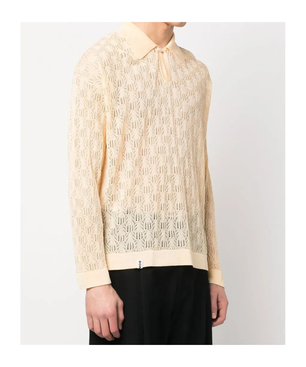 Open-Knit Polo Shirt