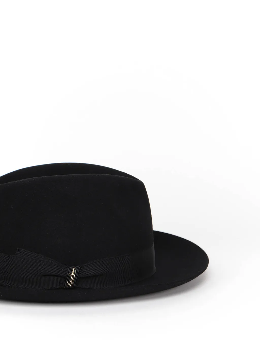 Ribbon-Trimmed Wide-Brim Fedora Hat