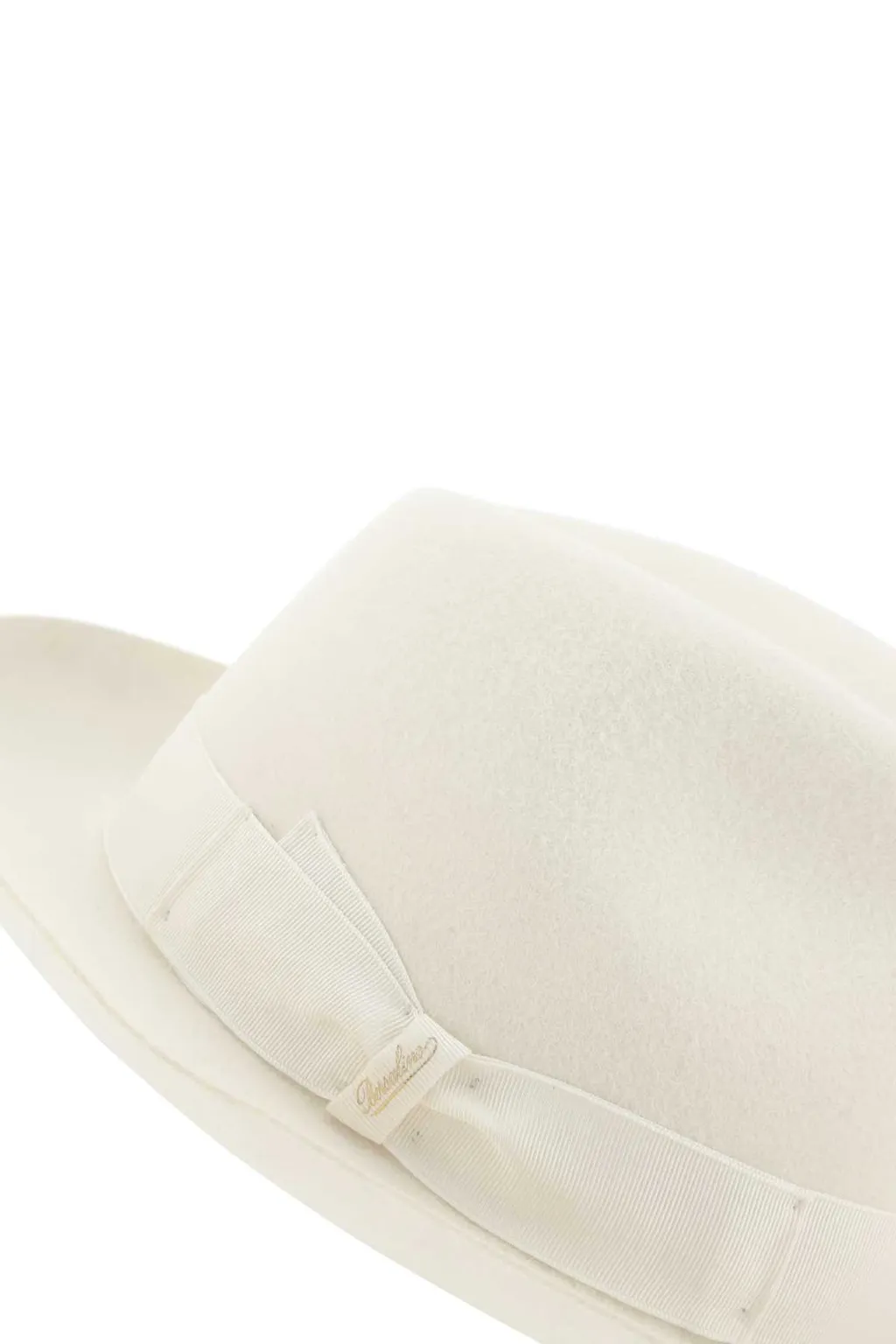 Ribbon-Trimmed Wide-Brim Fedora Hat