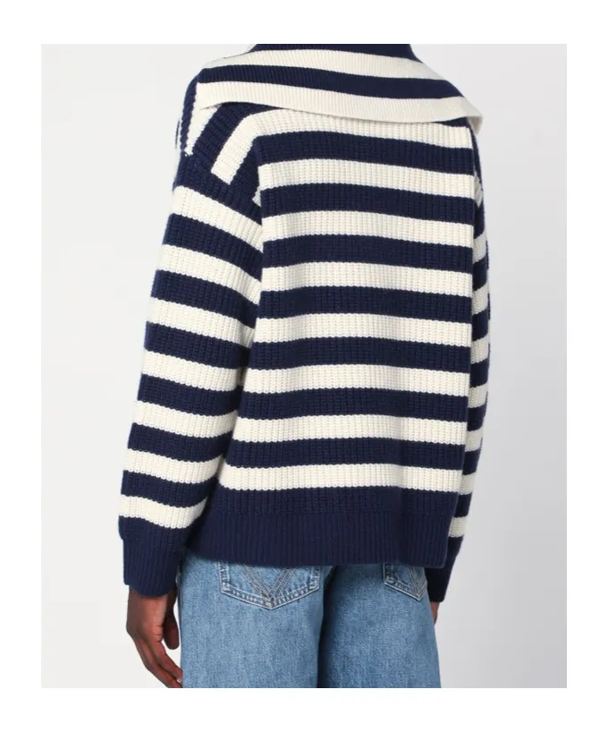 V-Neck Striped Polo Jumper
