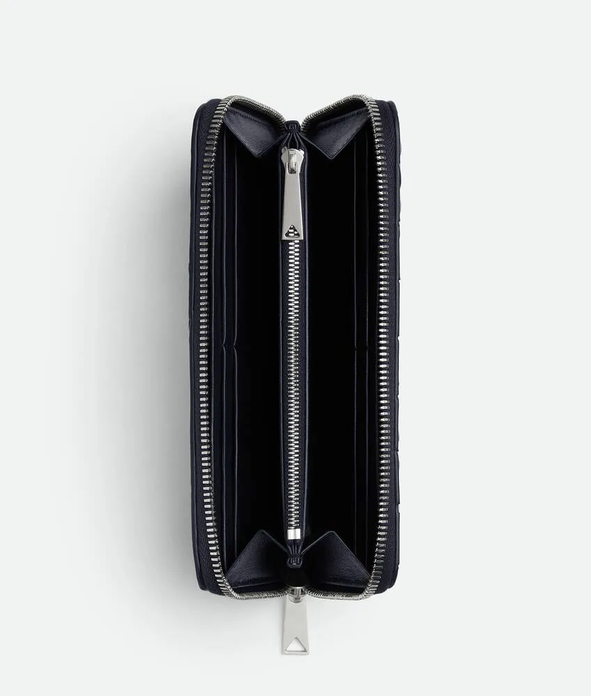 Intrecciato Diagonal Zip Around Wallet