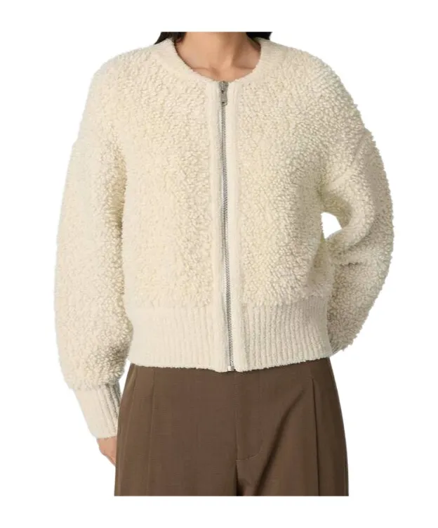 Wool Loop And Rib Cardigan