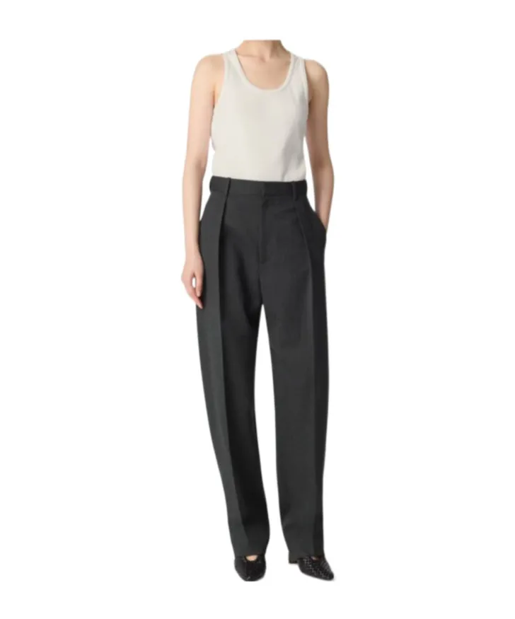 Twill Pleated Pants