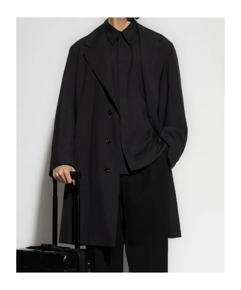 Lapel Long Sleeve Coat