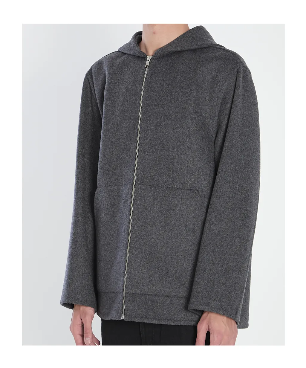 Hooded Double Face Zipped Jacket