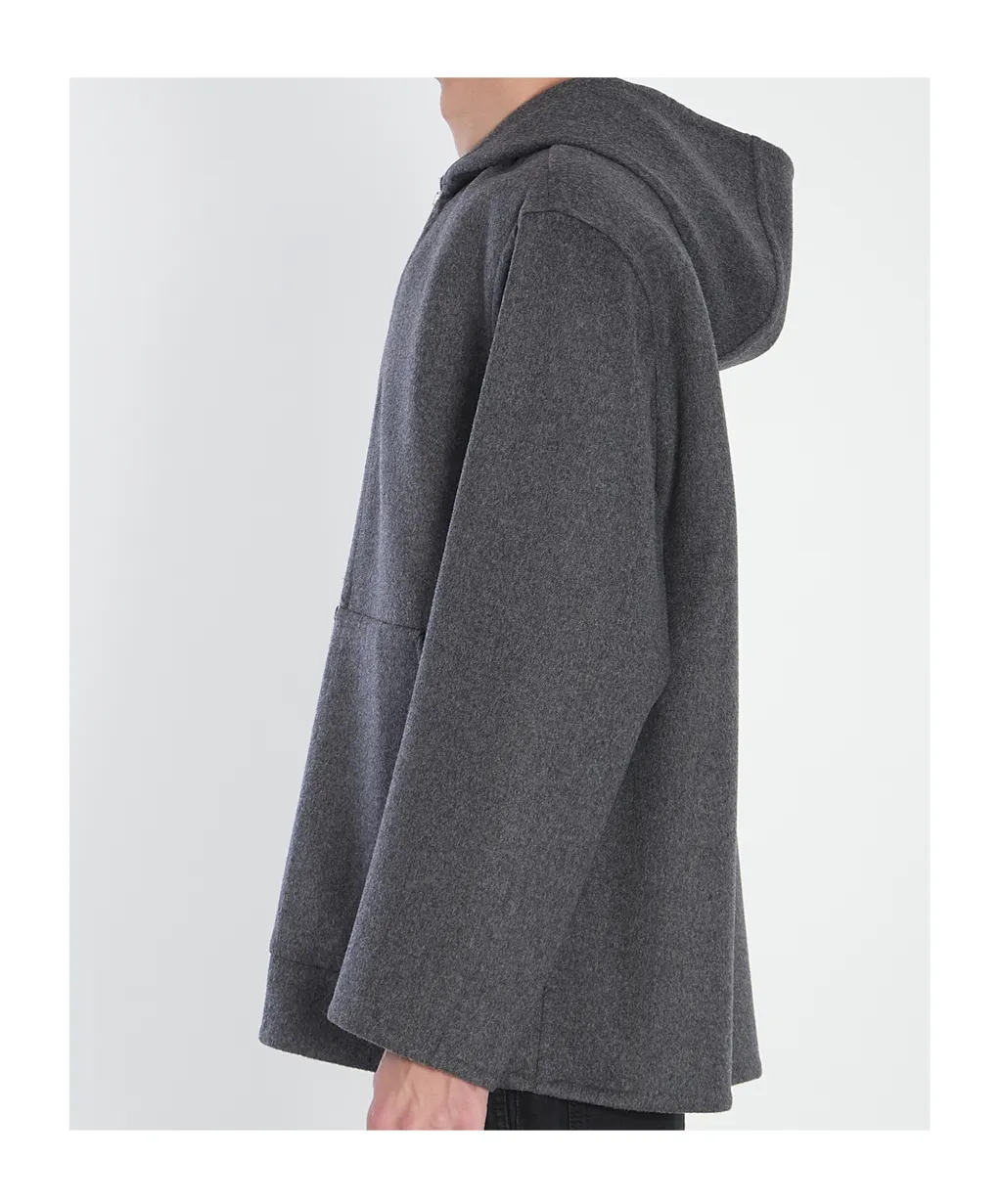 Hooded Double Face Zipped Jacket